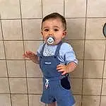 Joue, Joint, Shorts, Bras, Shoulder, Baby & Toddler Clothing, Sleeve, Debout, T-shirt, Finger, Baby, Bambin, Knee, Thigh, Sock, Pattern, Electric Blue, Happy, Personne, Surprise