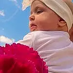Fleur, Cloud, Yeux, Facial Expression, Ciel, Plante, People In Nature, Petal, Happy, Rose, Cap, Bambin, Baby, Baby & Toddler Clothing, Beauty, Herbe, Magenta, Close-up, Fun, Chapi Chapo