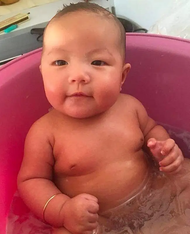 Nez, Joue, Peau, Head, Lip, Eyebrow, Bras, Yeux, Mouth, Stomach, Baby Bathing, Human Body, Neck, Sourire, Iris, Chest, Bathing, Baby, Thumb, Happy, Personne